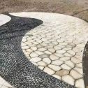 池州 黄金麻冰裂纹地铺石工地铺装案例
