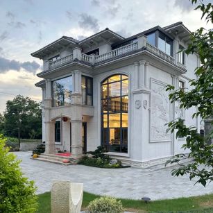 池州 白麻花岗岩私人别墅干挂石材豪华定制