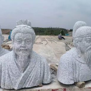 池州 白麻花岗岩石材人物立体雕刻