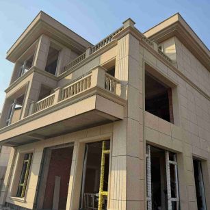 池州 黄金麻花岗岩石材荔枝面外墙干挂效果展示