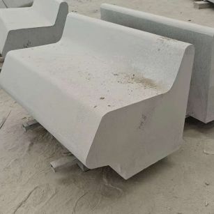 池州 芝麻白花岗岩异形坐凳，石凳