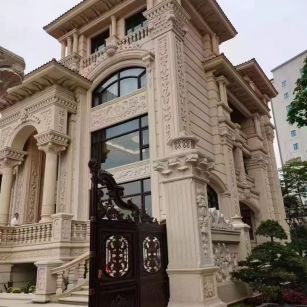 池州 黄金麻花岗岩别墅外墙干挂效果展示