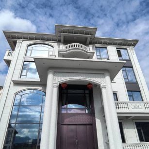 池州白麻别墅外墙干挂石材效果示例