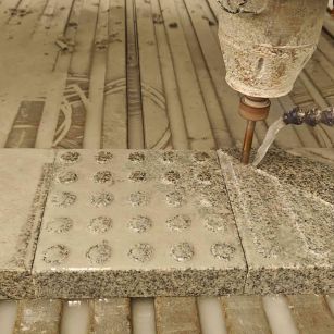 池州 芝麻白花岗岩石材盲人石、盲道石、盲点石