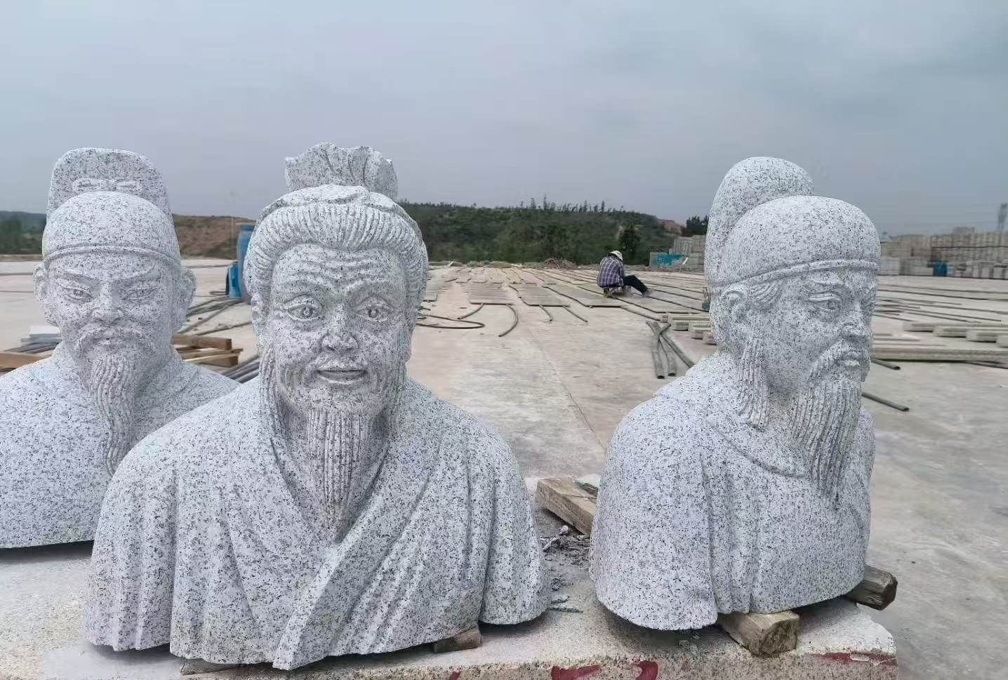 池州 白麻花岗岩石材人物立体雕刻