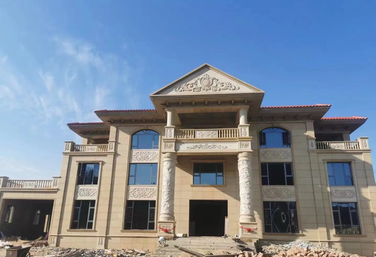 池州 黄金麻花岗岩别墅外墙干挂