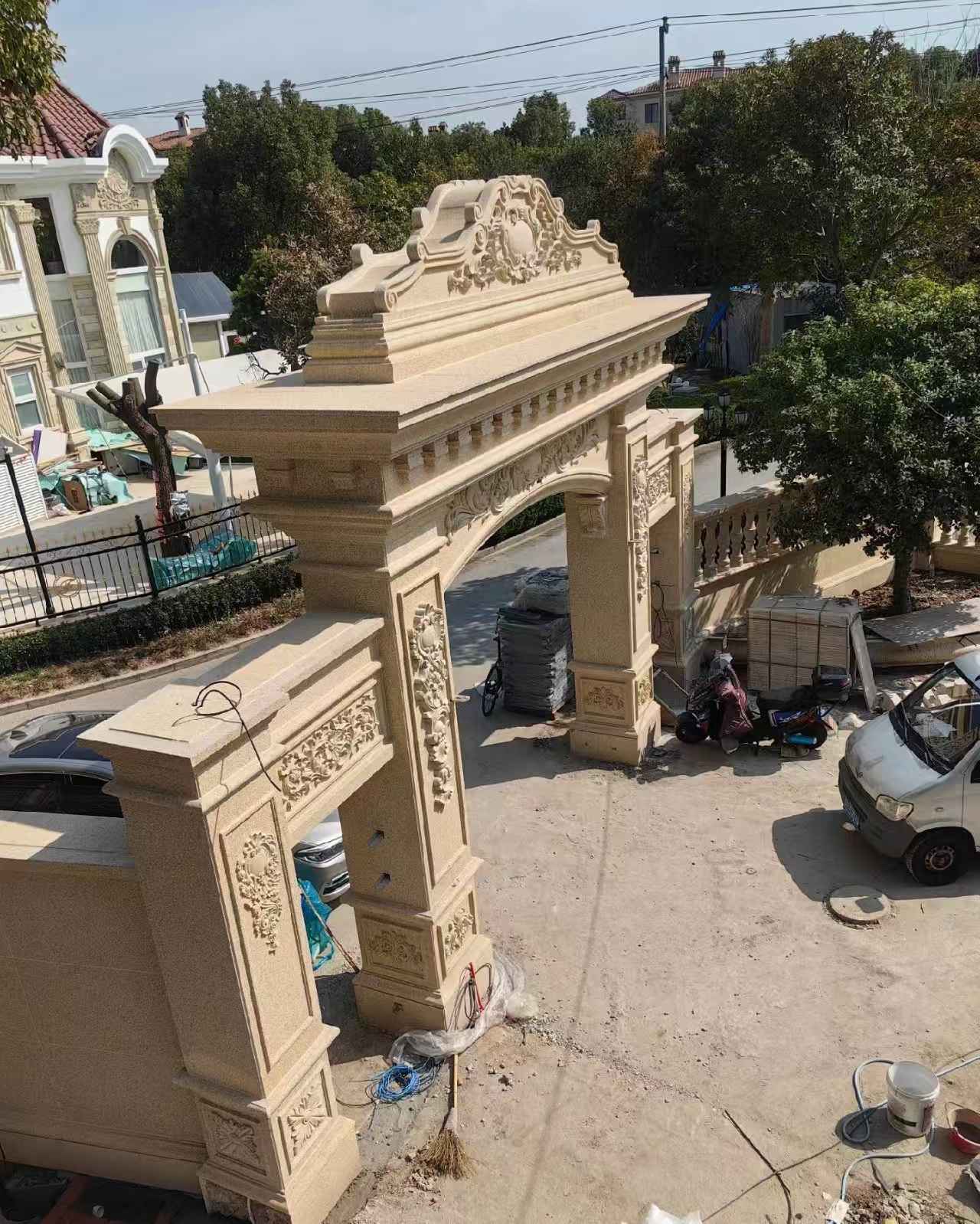 池州 黄金麻荔枝面花岗岩别墅门楼