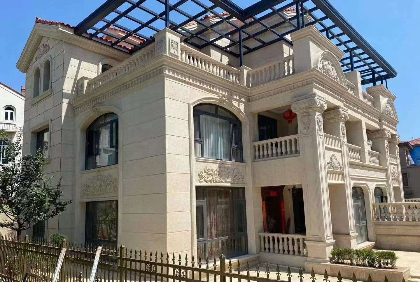 池州 黄金麻花岗岩荔枝面别墅外墙干挂