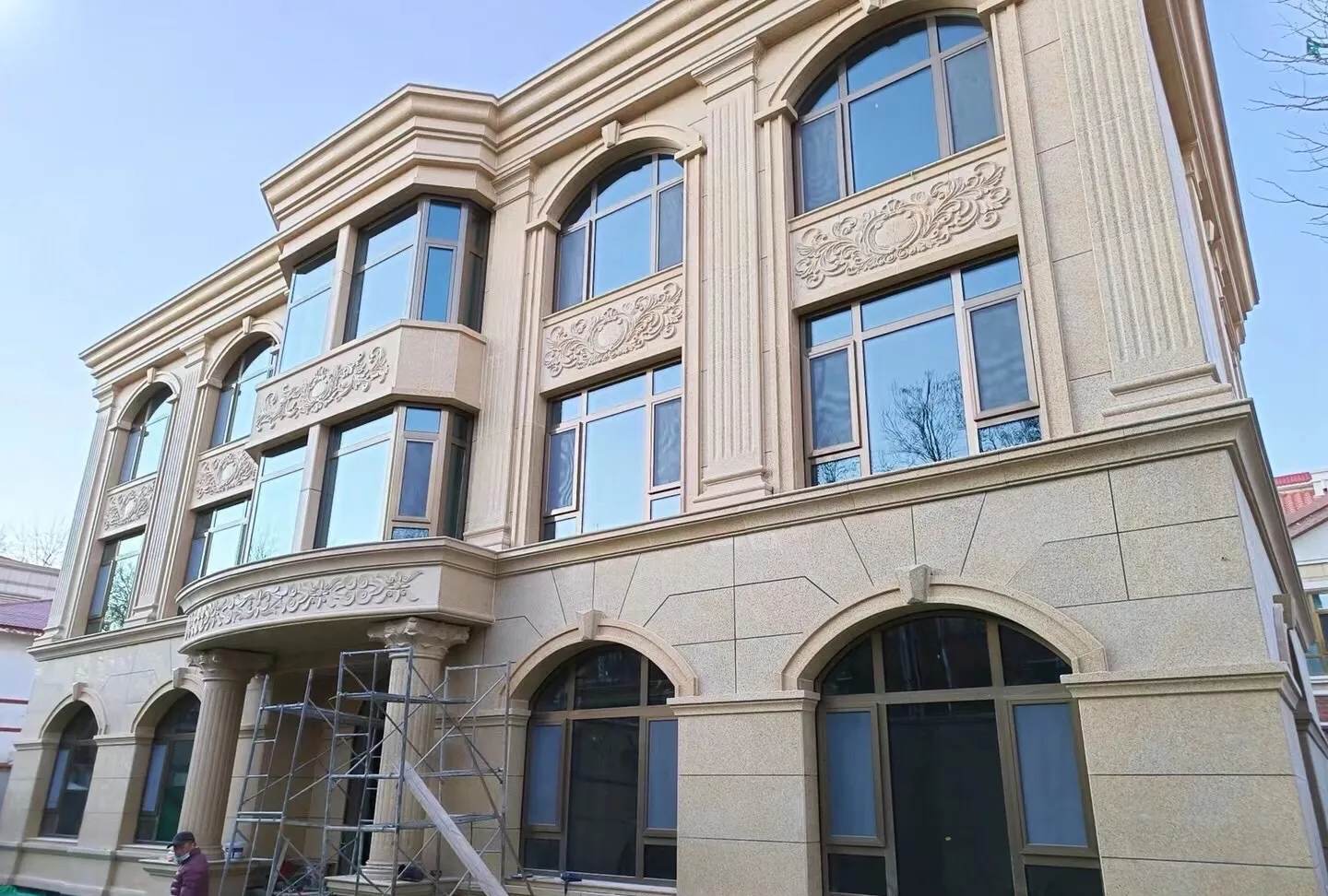 池州 黄金麻花岗岩别墅外墙干挂