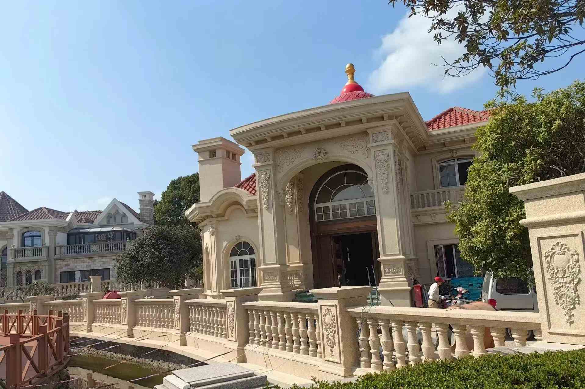 池州 黄金麻花岗岩欧式别墅