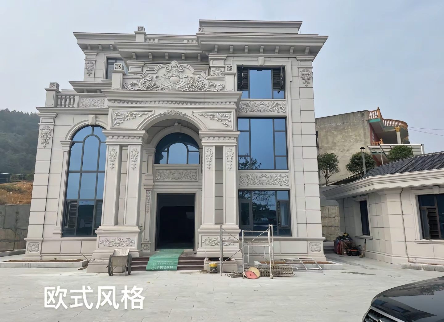 池州 白麻花岗岩别墅外墙干挂